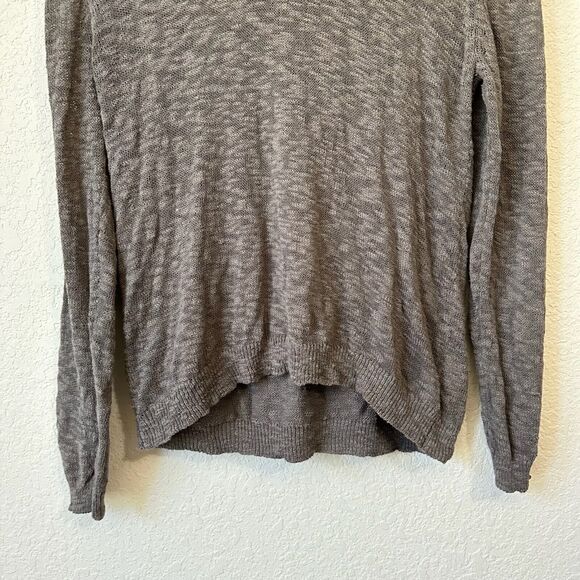 NWOT FRESH PRODUCE Long Sleeve Hooded Knit Sweater V-Neck in Taupe - Picture 3 of 9